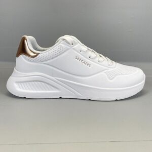 Skechers Uno Lite Shimmer Shoes Womens Size 8 White Athletic Running Sneakers
